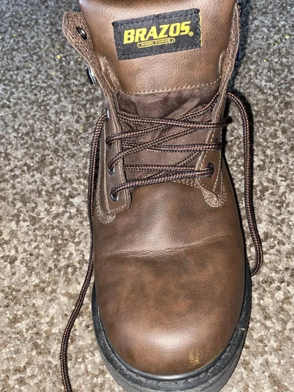 Brazos Work Force - Men's Chestnut Brown Work Boots - Size 13D - Slip & Oil Resi